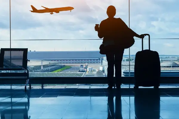 Airport terminal with airplane